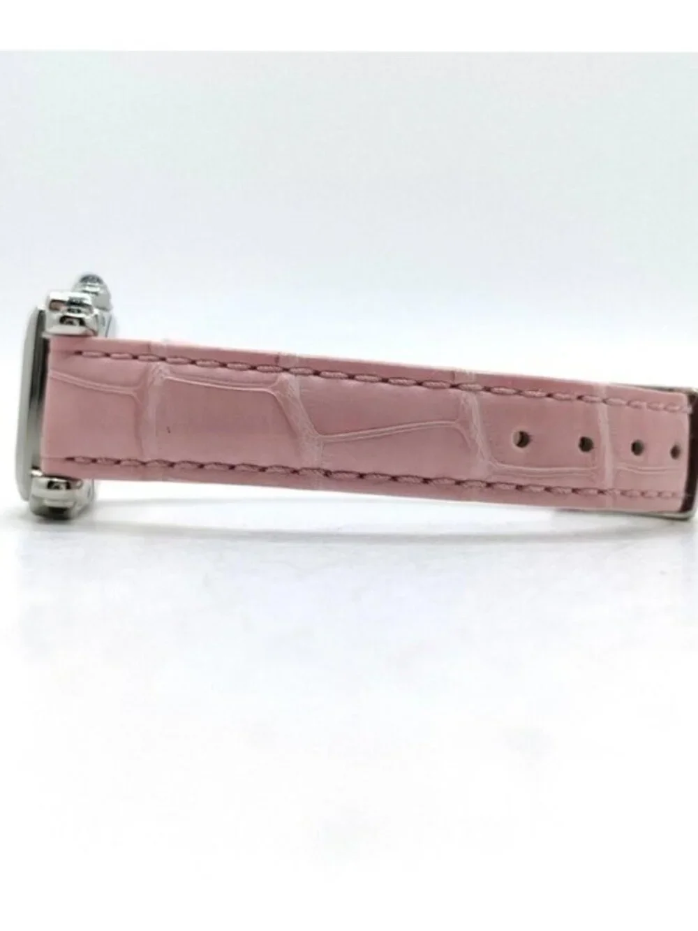 Chopard Happy Sport Square 5 Floating Diamond Pink Leather Quartz Watch